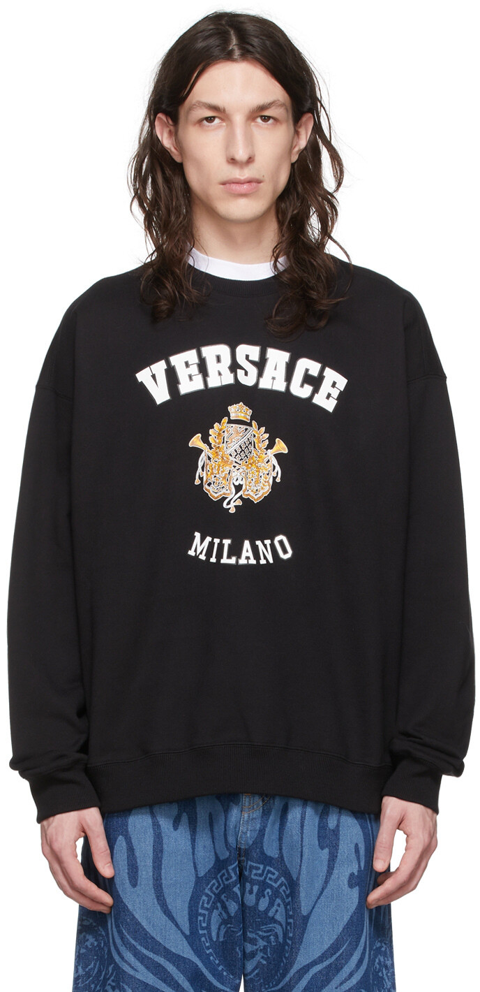 

Черный хлопковый свитшот Versace