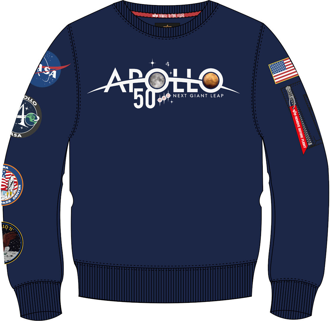 

Толстовка Alpha Industries Alpollo 50 Patch, темно-синяя