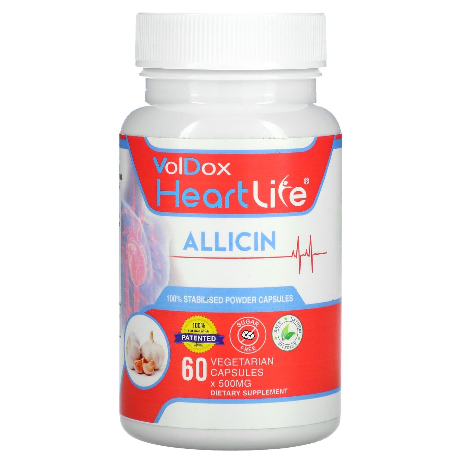 

VolDox Heartlife, аллицин, 250 мг, 60 вегетарианских капсул Allimax