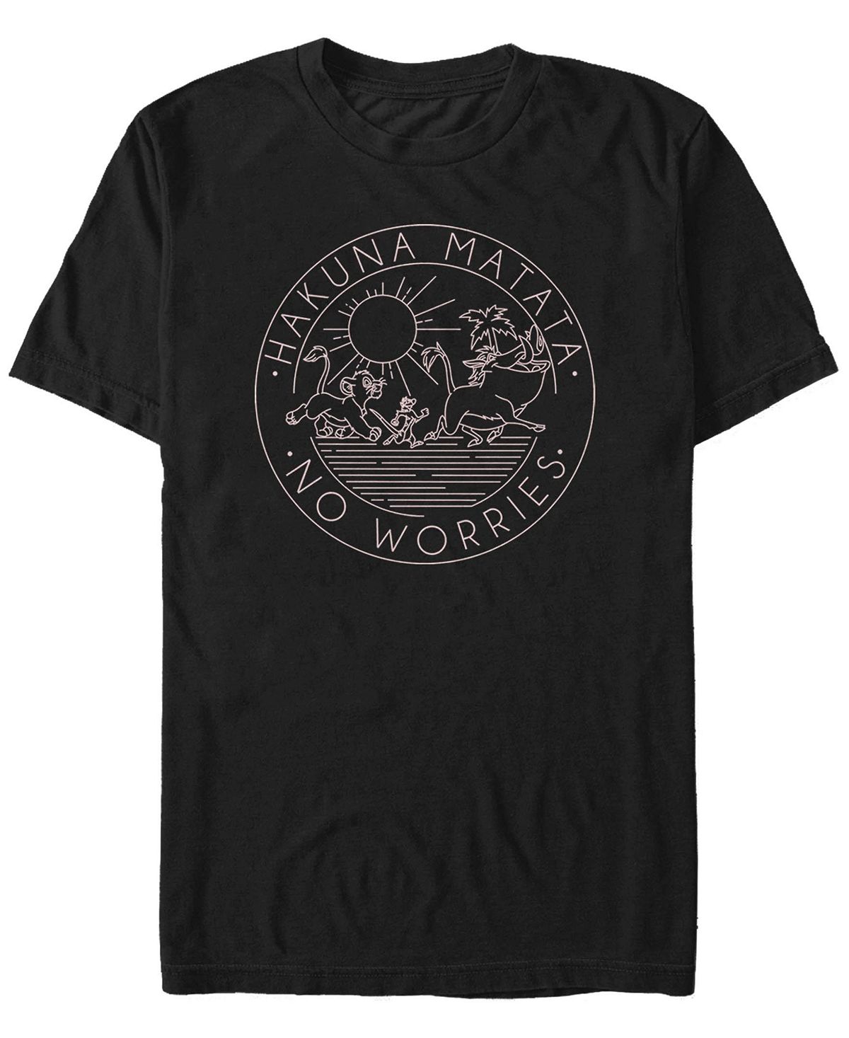 Мужская футболка с круглым вырезом с коротким рукавом hakuna line Fifth Sun, черный hakuna matata