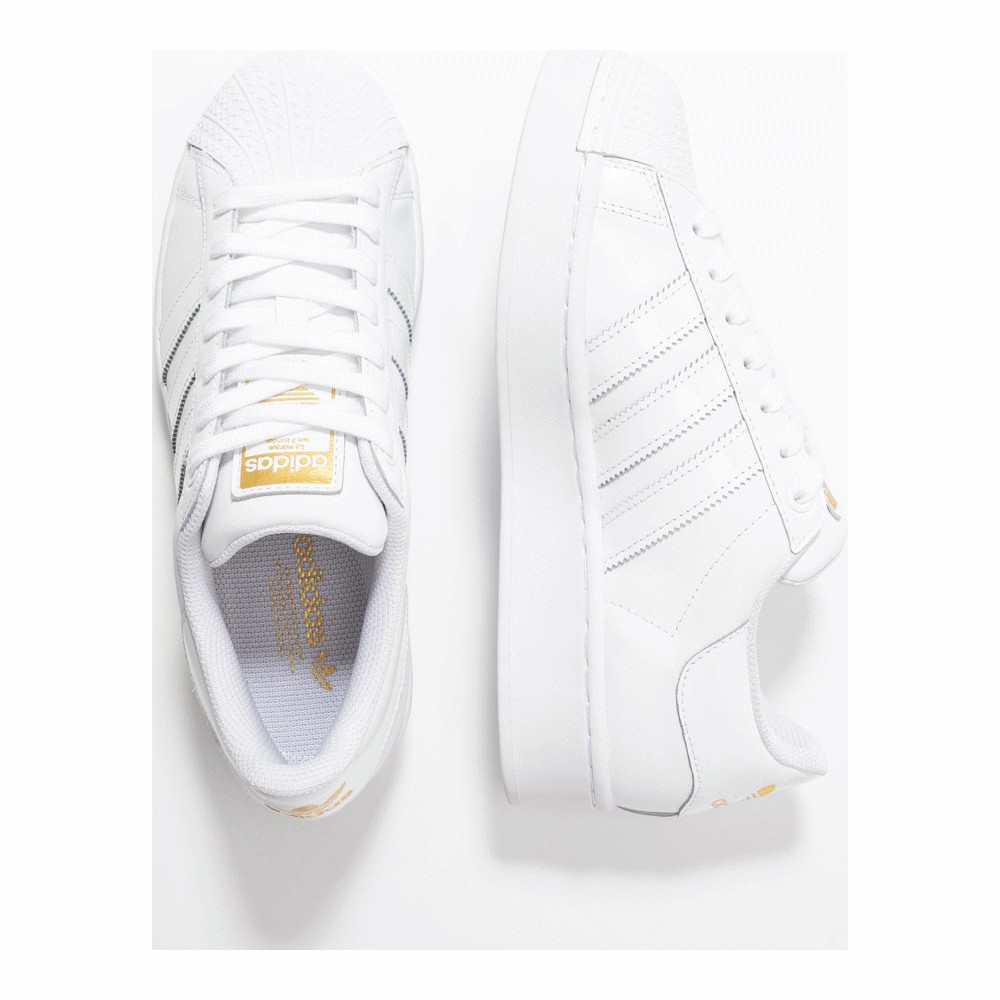 Заказать Кроссовки Adidas Originals Superstar Bold, footwear white/gold  metallic – цены, описание и характеристики в «CDEK.Shopping»