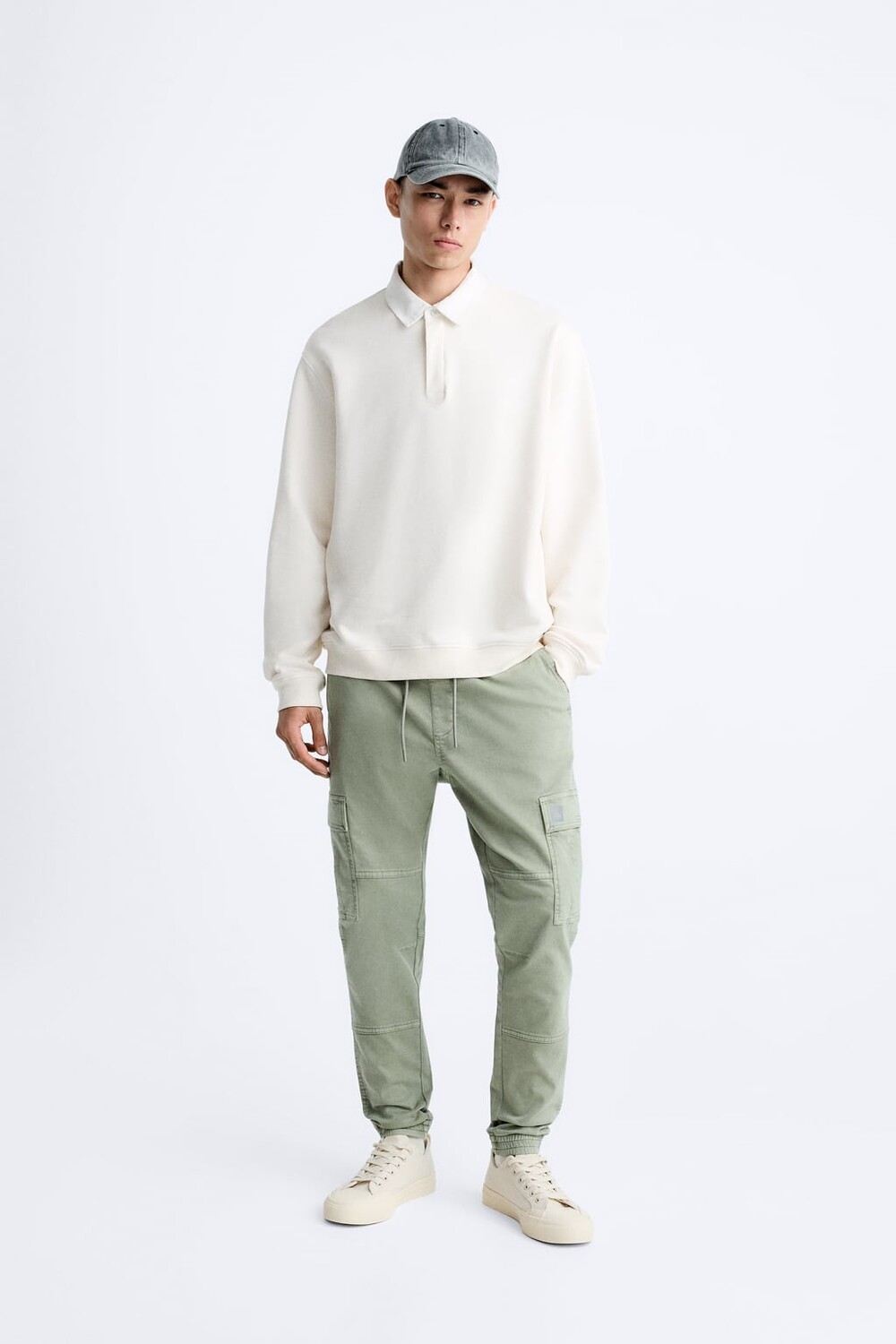 

Брюки soft cargo ZARA, хаки
