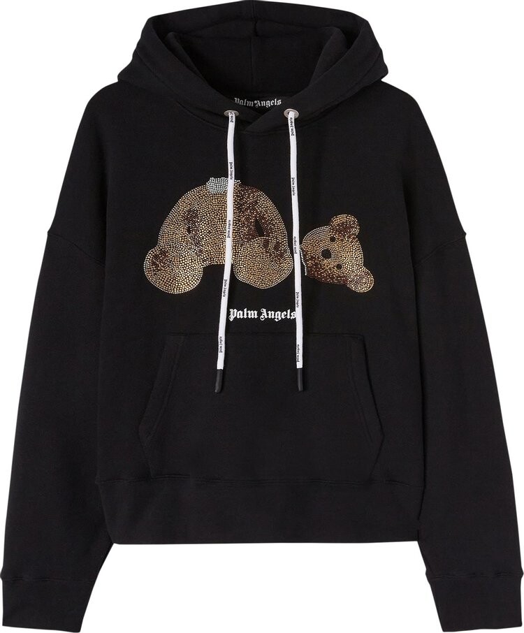 

Худи Palm Angels PA Sequins Bear Hoody 'Black/Gold', черный