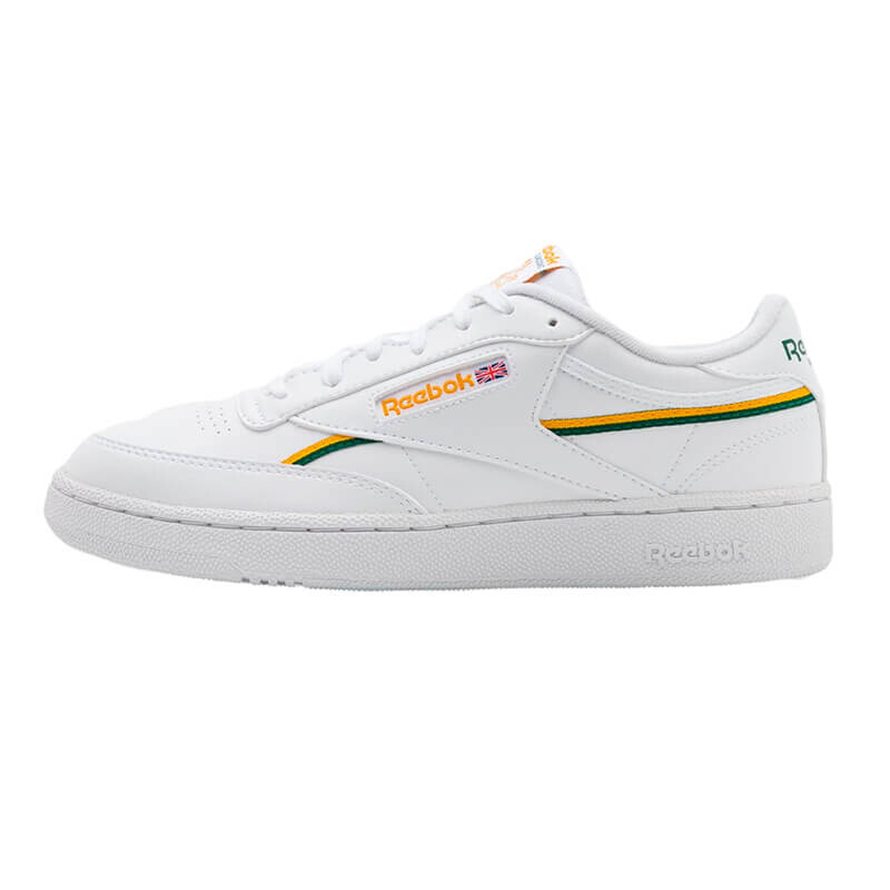 

Кроссовки Reebok Classic Club C 85 Vegan, белый/золотой/зеленый