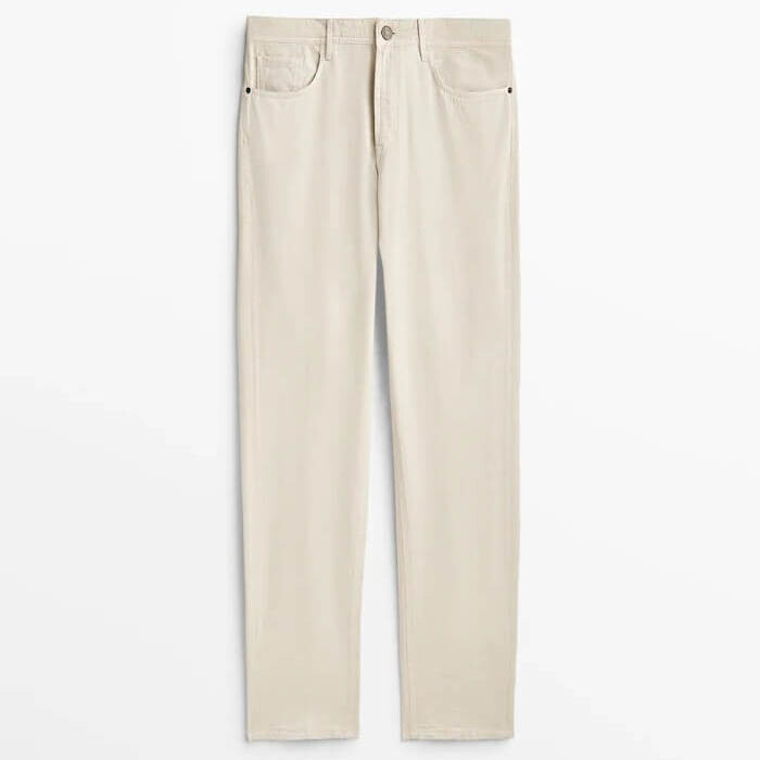 

Брюки Massimo Dutti Tapered-Fit Denim-Effect, серый