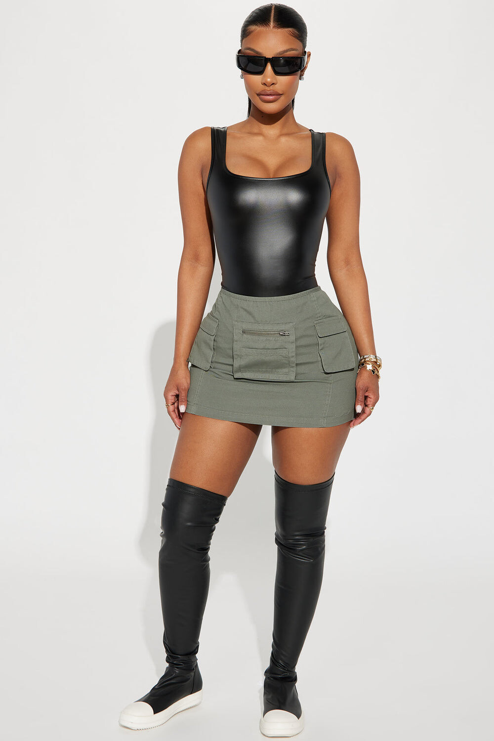 

Юбка мини Fashion Nova S50062C, оливковый