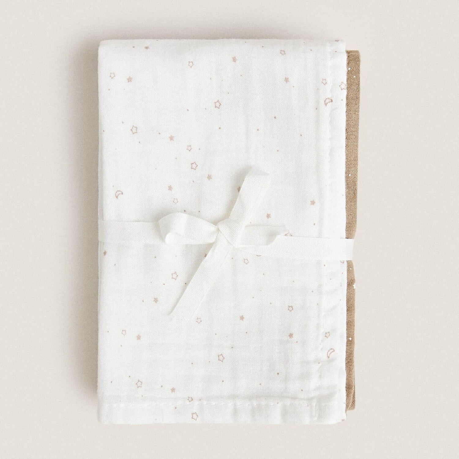 

Комплект пелёнок Zara Home Star Muslins, 3 предмета, светло-коричневый/белый