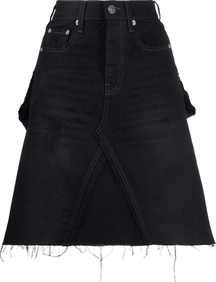 Юбка Balenciaga Denim Skirt 'Matte Black', черный - фото