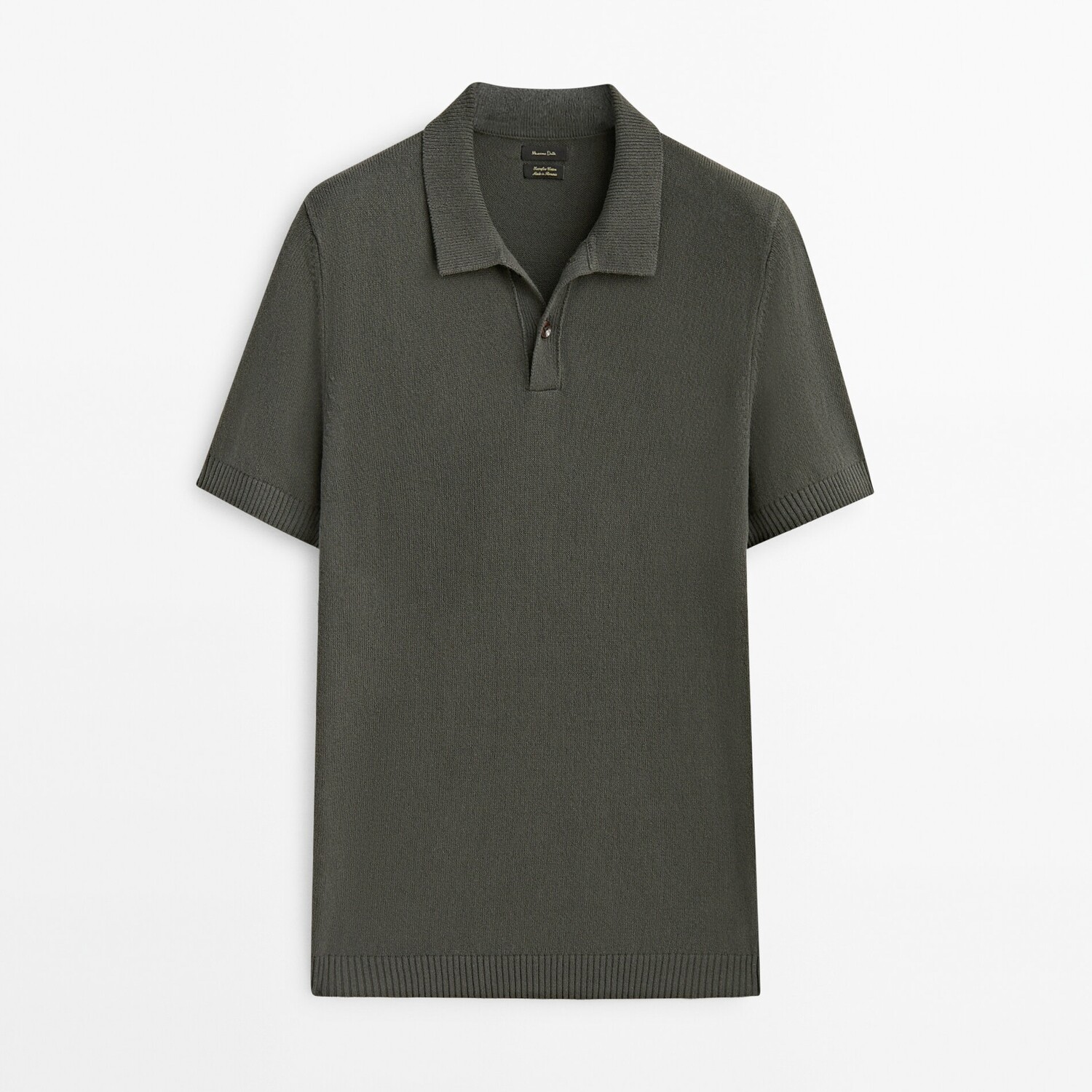 

Свитер-поло Massimo Dutti Short Sleeve Cotton, антрацитово-серый