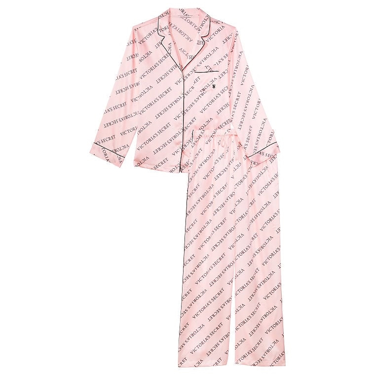 Пижама Victoria's Secret Satin Long, светло-розовый пижама victoria s secret satin long черный