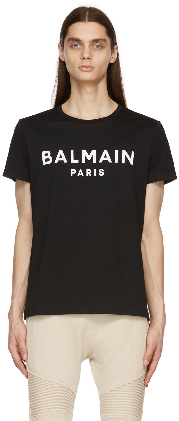 

Черная футболка с логотипом Balmain