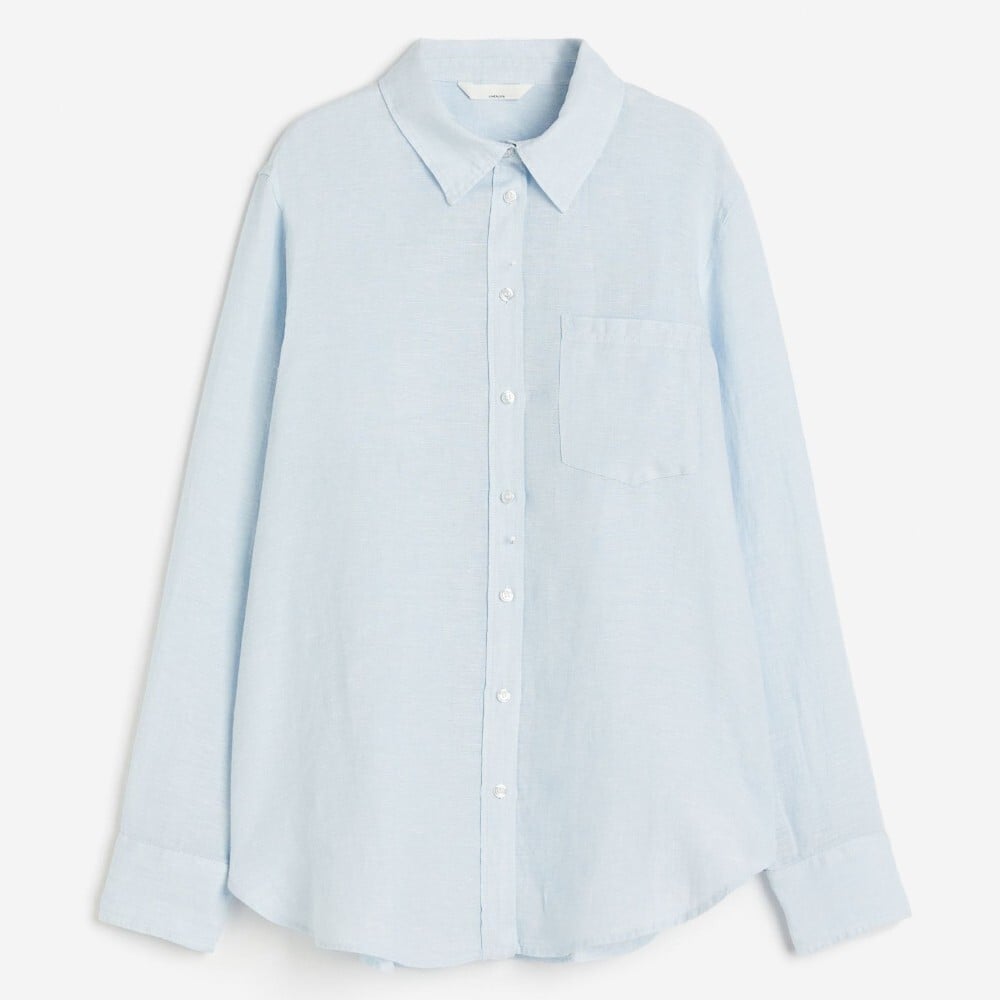 

Рубашка H&M Linen, голубой