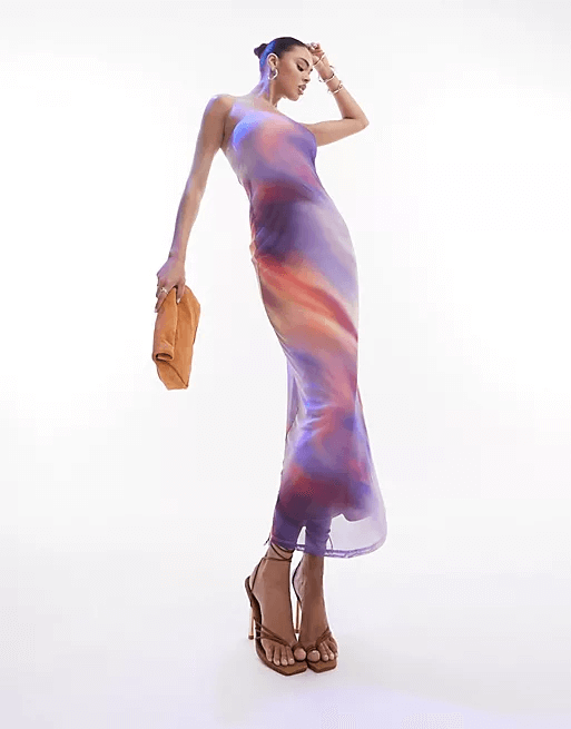 Платье-бандо Asos Design Abstract, мультиколор платье asos красное 42 размер