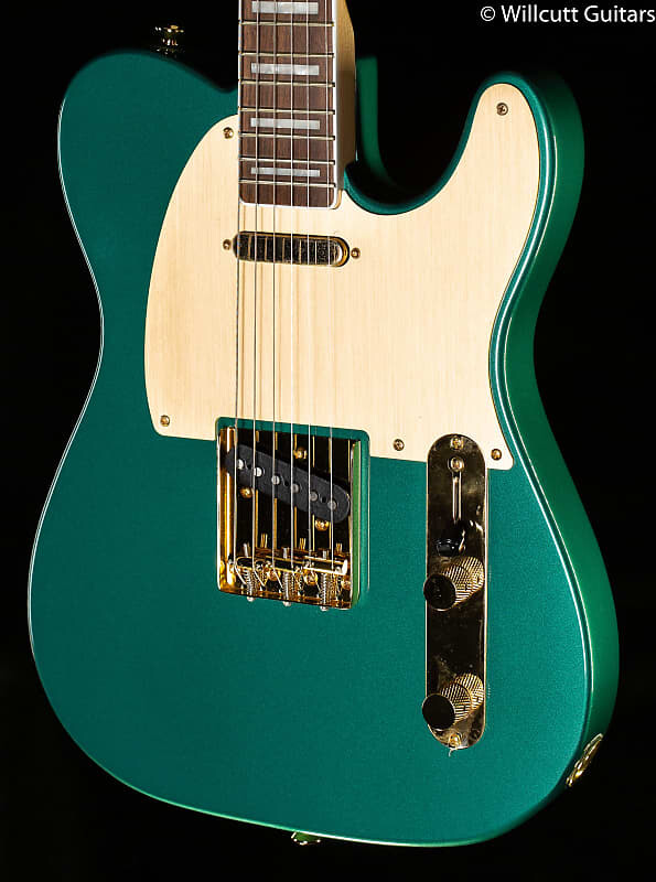 

Squier 40th Anniversary Telecaster, Gold Edition, лавровый гриф, золотая анодированная накладка, Sherwood Green Metallic (156)