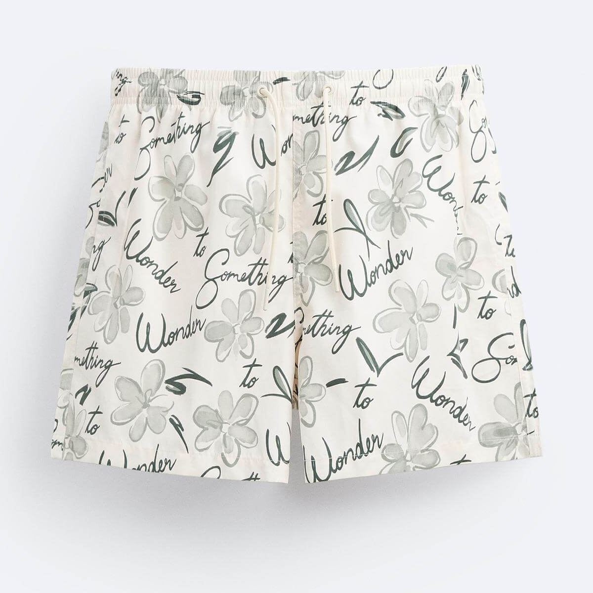 Плавки Zara Floral Print, экрю ночная рубашка oysho floral print long белый экрю
