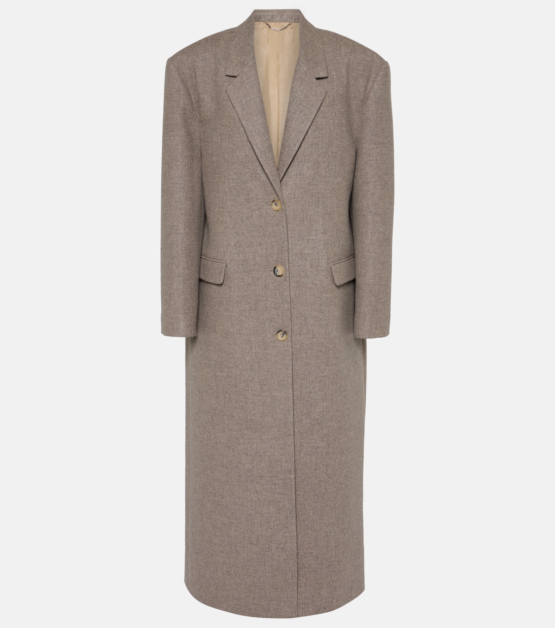 цена Пальто из шерсти, кашемира и шелка Magda Butrym, коричневый