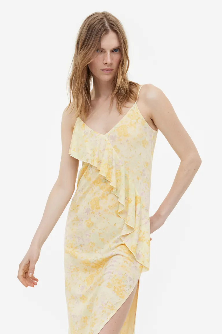 

Платье комбинезонного типа с рюшами H&M, желтый