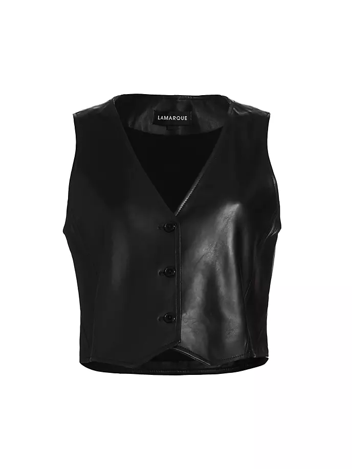 

Кожаный жилет Калли Lamarque, черный