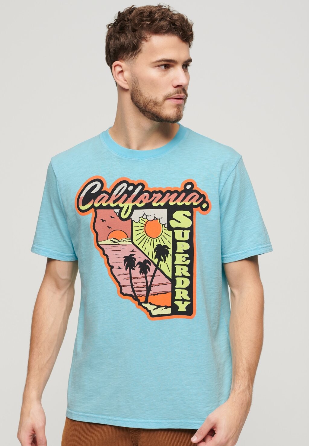 

Футболка с принтом NEON TRAVEL GRAPHIC Superdry, синий