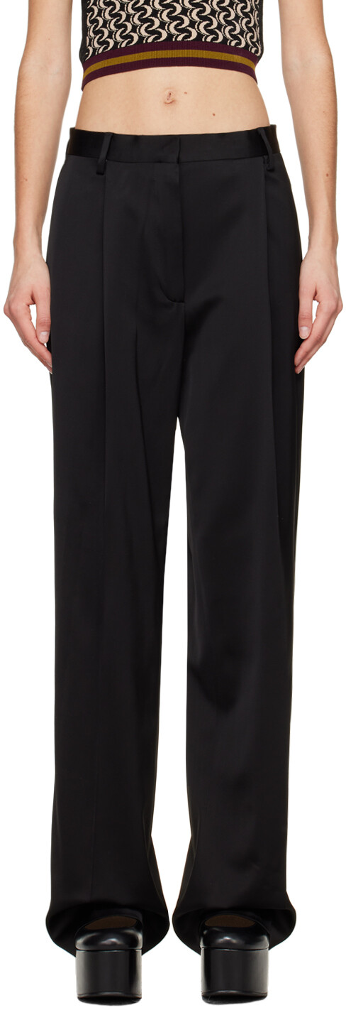 

Черные брюки со складками Dries Van Noten, цвет Black