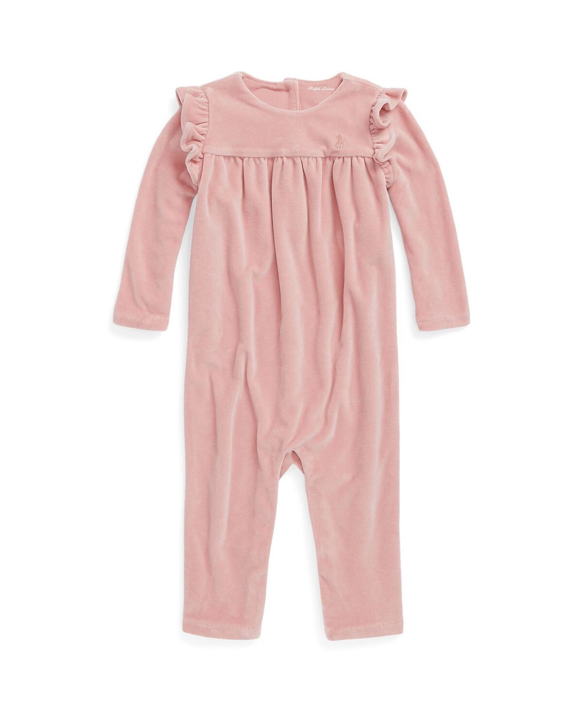 

Цельный велюровый комбинезон с рюшами для маленьких девочек Polo Ralph Lauren
