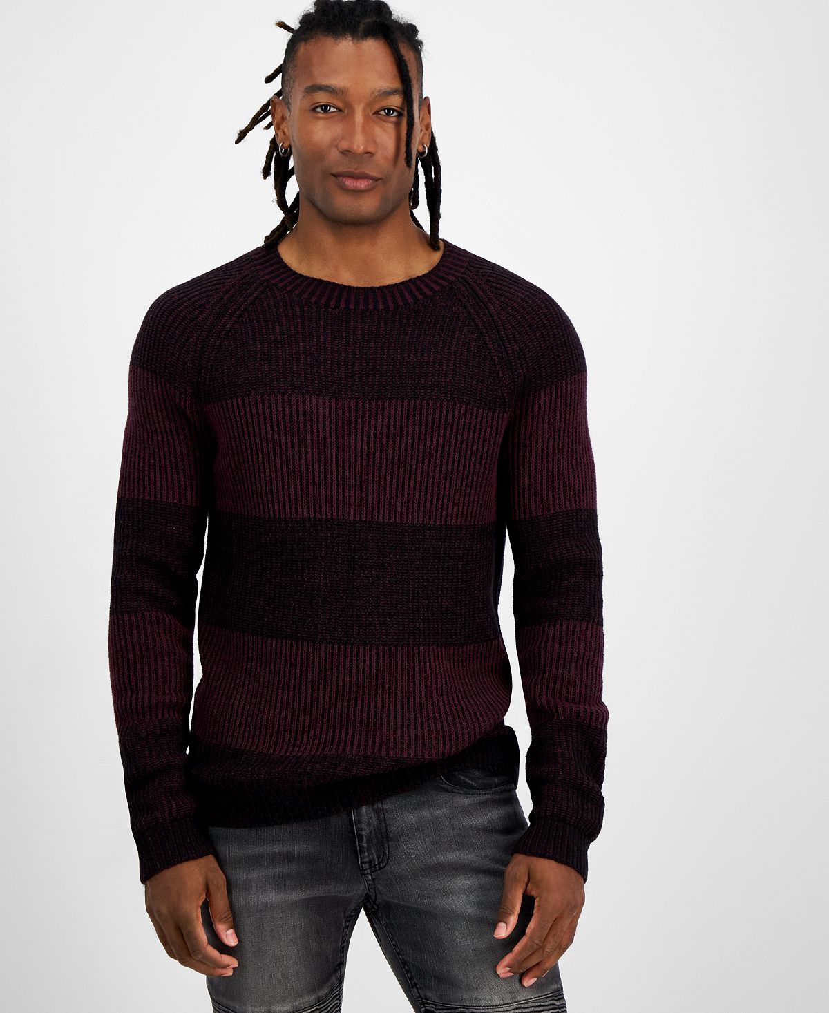 Мужской плетеный свитер с круглым вырезом I.N.C. International Concepts