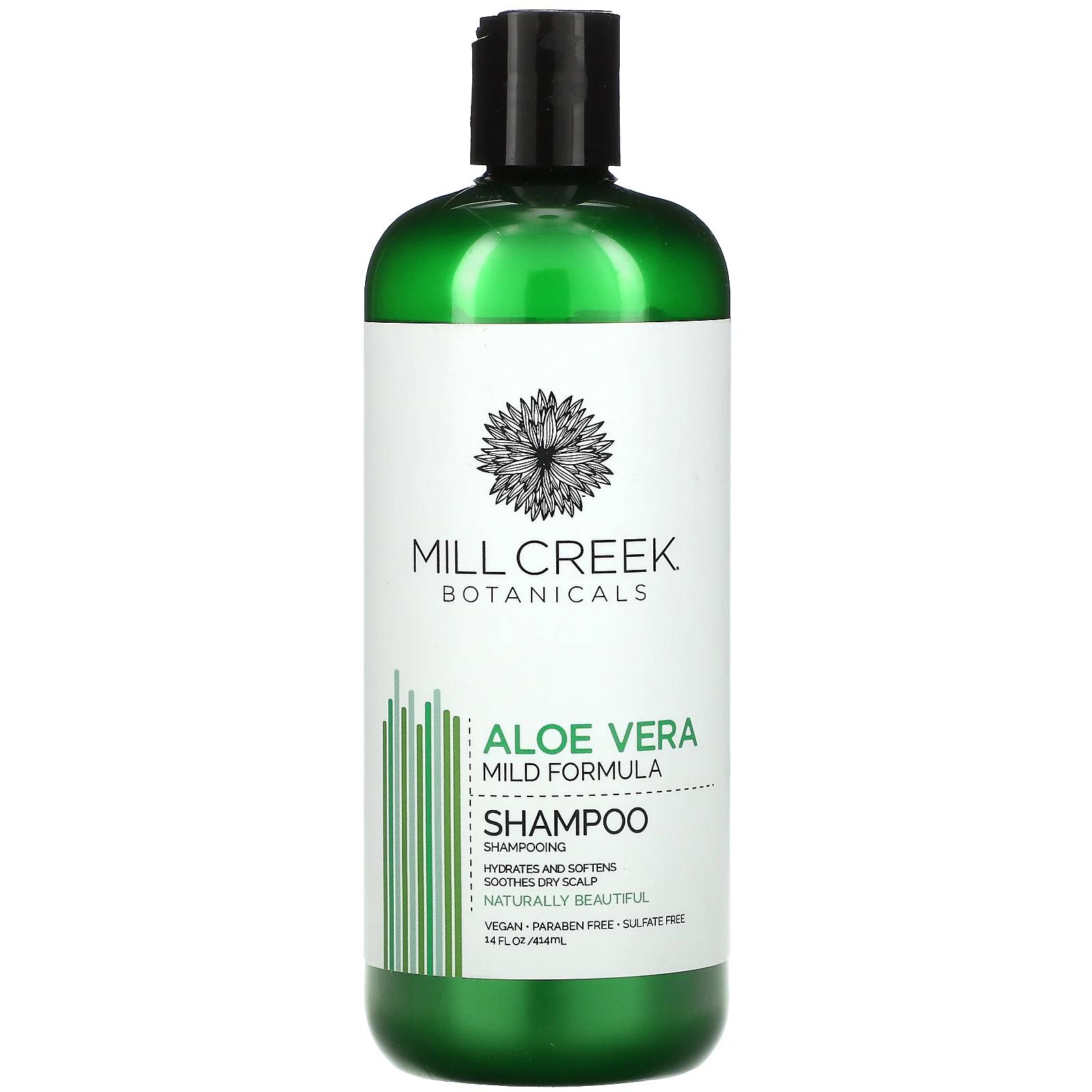 Mill Creek Botanicals Aloe Vera Shampoo Mild Formula 14 fl oz (414 ml) mill creek botanicals шампунь от перхоти 16 жидких унций 473 мл
