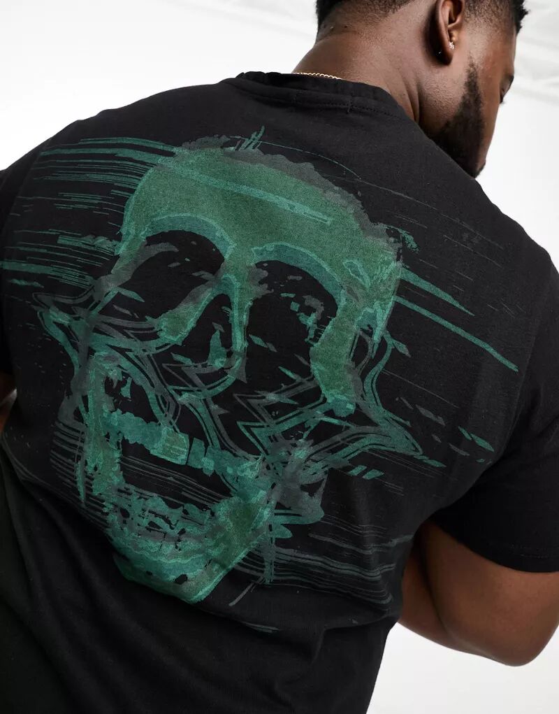 Черная футболка Bolongaro Trevor Plus со статическим принтом черепа