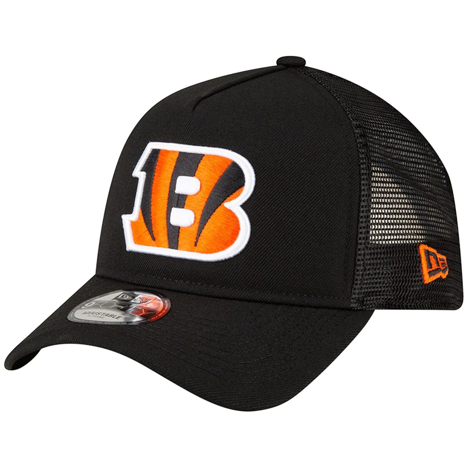 

Мужская регулируемая кепка New Era Black Cincinnati Bengals A-Frame Trucker 9FORTY