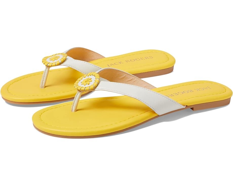 цена Сандалии Jack Rogers Roxy Flip-Flop, цвет White/Yellow