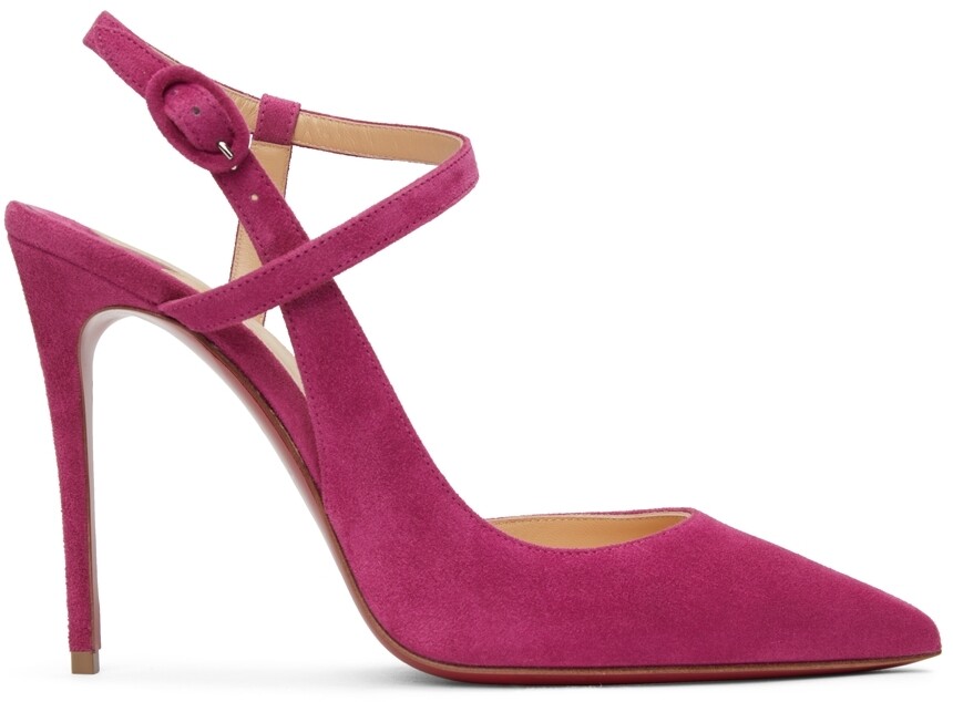 

Розовые замшевые туфли на каблуке JenLove 100 Christian Louboutin