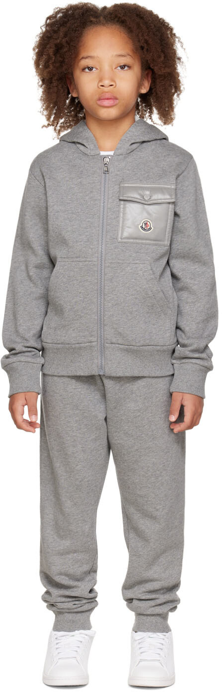

Детский спортивный костюм с серыми нашивками Moncler Enfant