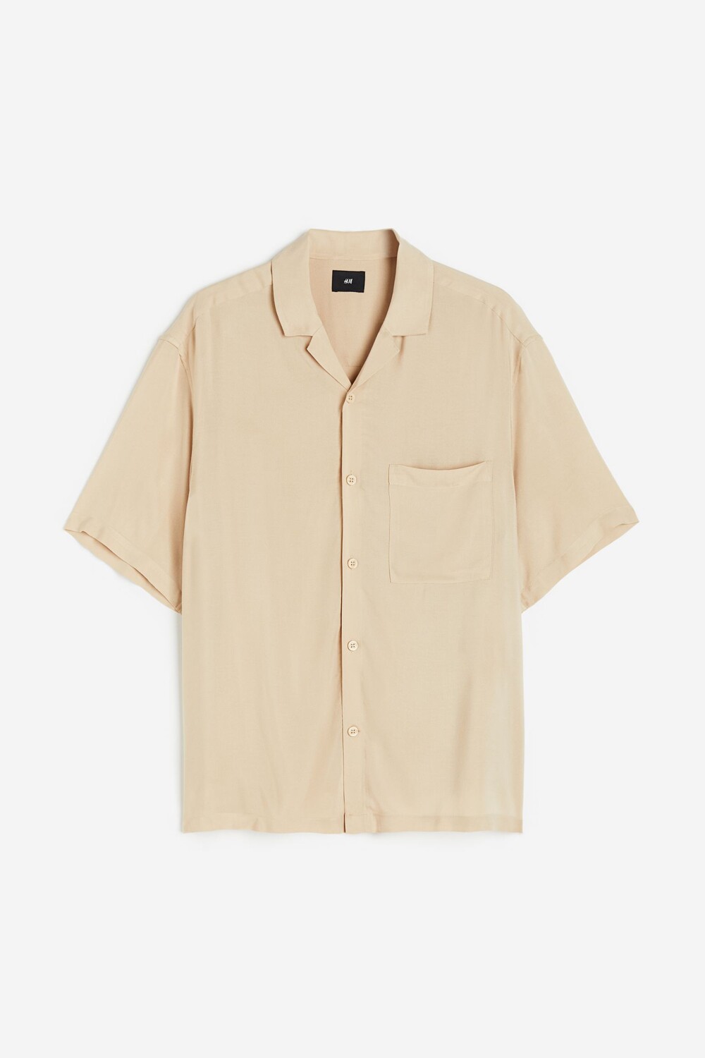 

Рубашка H&M Relaxed Fit Resort Shirt, бежевый