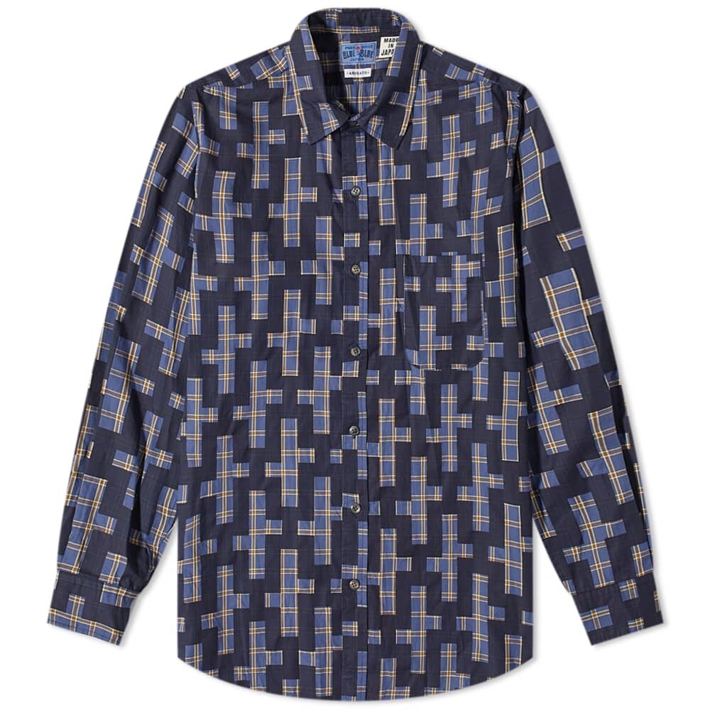 

Рубашка Blue Blue Japan Nagashi Juji Cross Pattern Shirt