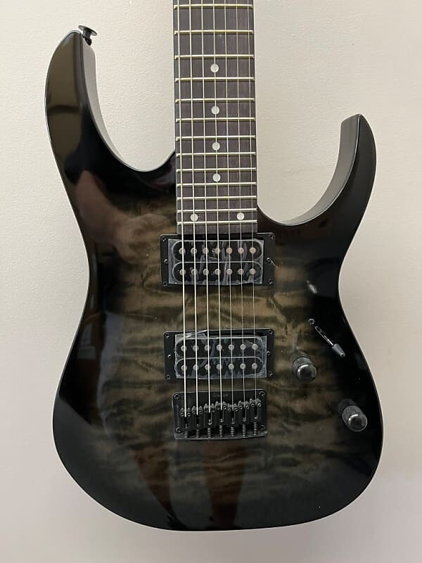 

Ibanez GRG7221QA 7-струнная электрогитара 2022 г. Прозрачный черный взрыв