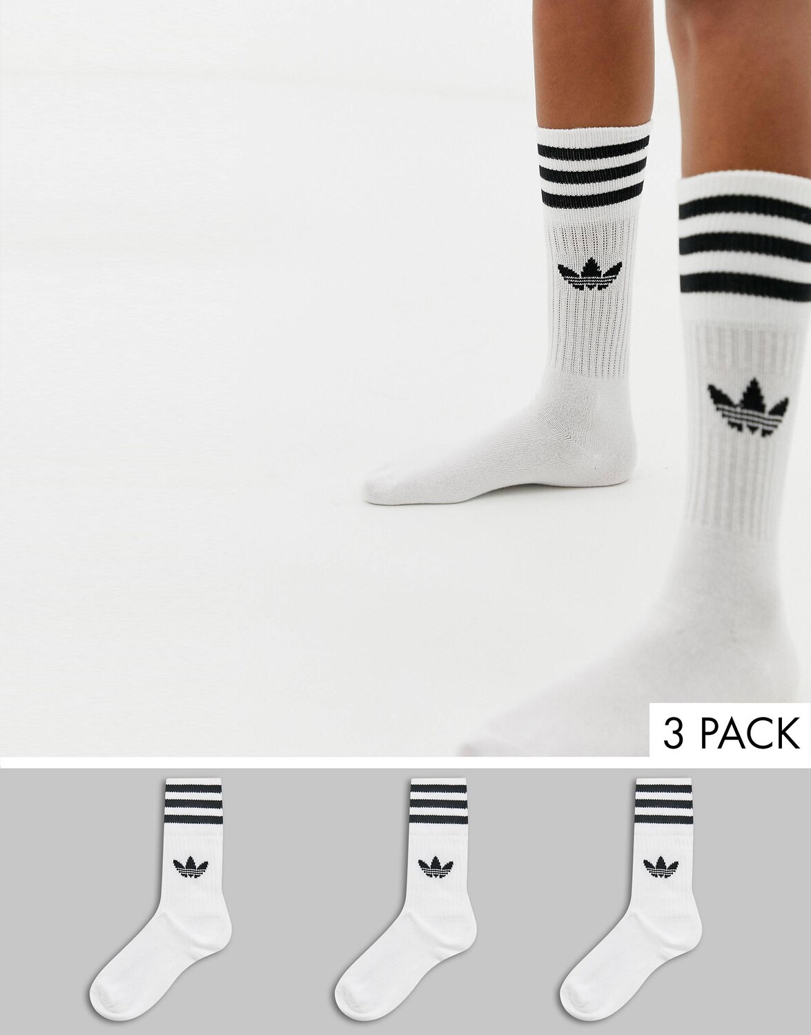 

Белые носки с круглым вырезом adidas Originals с трилистником