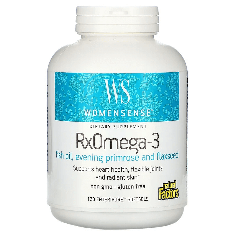WomenSense, RxOmega-3, 120 мягких капсул Enteripure, Natural Factors natural factors мини гели rxomega 3 500 мг 120 капсул enteripure