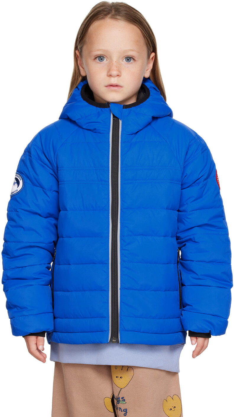 

Детская синяя пуховая куртка с капюшоном Bobcat PBI Canada Goose Kids