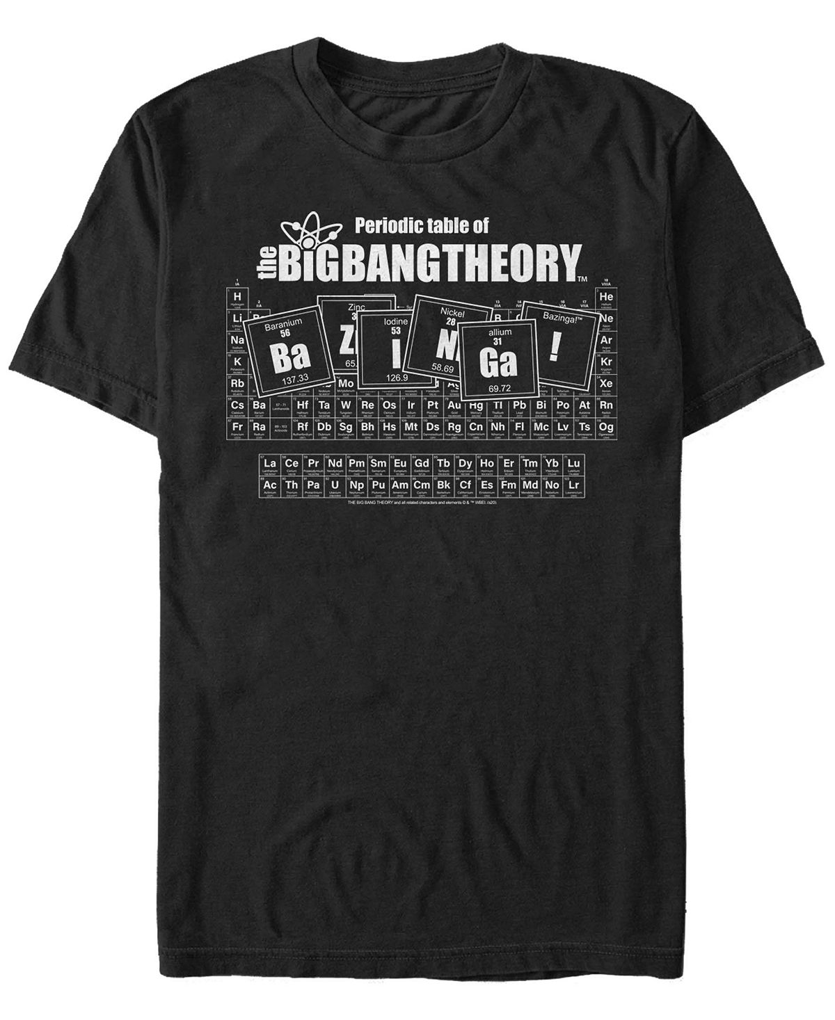 Мужская футболка с коротким рукавом the big bang theory table of bazinga Fifth Sun, черный