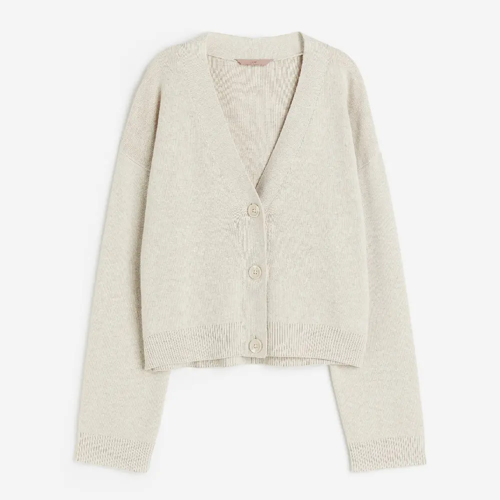 

Кардиган H&M Fine-knit, светло-бежевый
