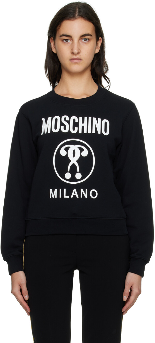 

Черный свитшот с двойным вопросительным знаком Moschino