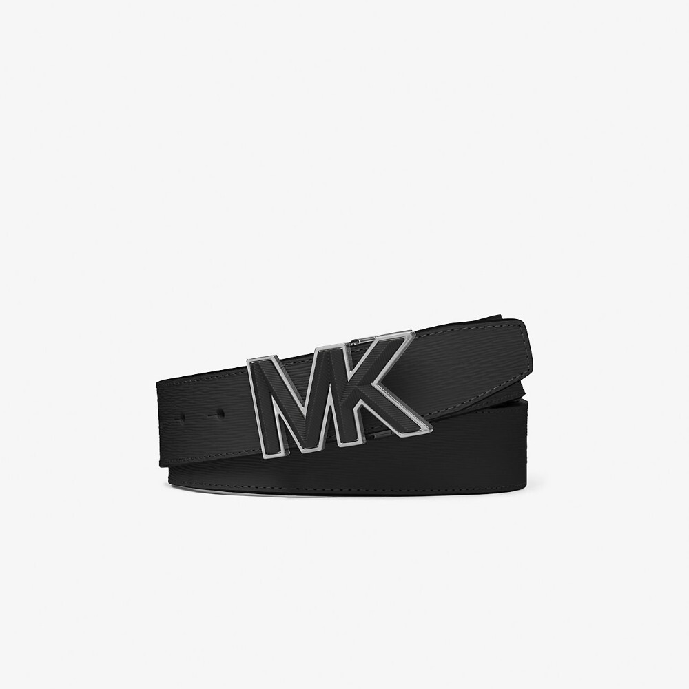 

Ремень Michael Kors Logo Buckle Leather, черный