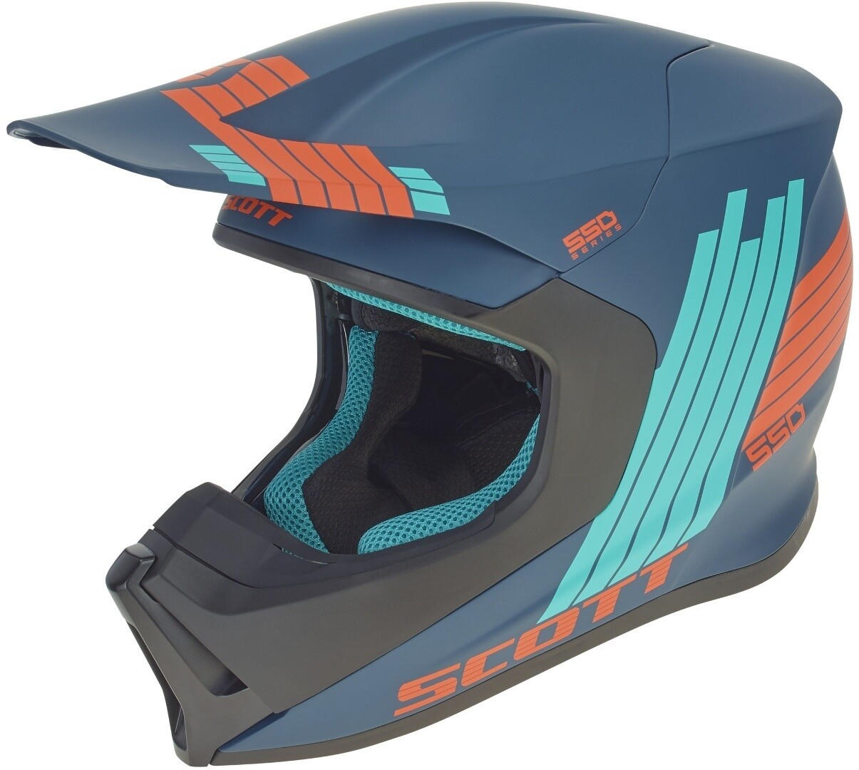 

Шлем Scott 550 Stripes ECE с логотипом, синий/черный/красный