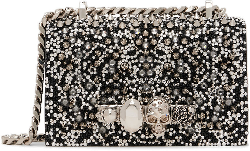 

Черная мини-сумка через плечо с черепом Alexander McQueen