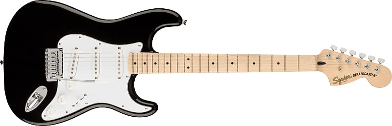 Squier Affinity Series Stratocaster, кленовый гриф, белая накладка, черный — CYKL21000538 Affinity Series Stratocaster, Maple Fingerboard, Pickguard, Black цена и фото