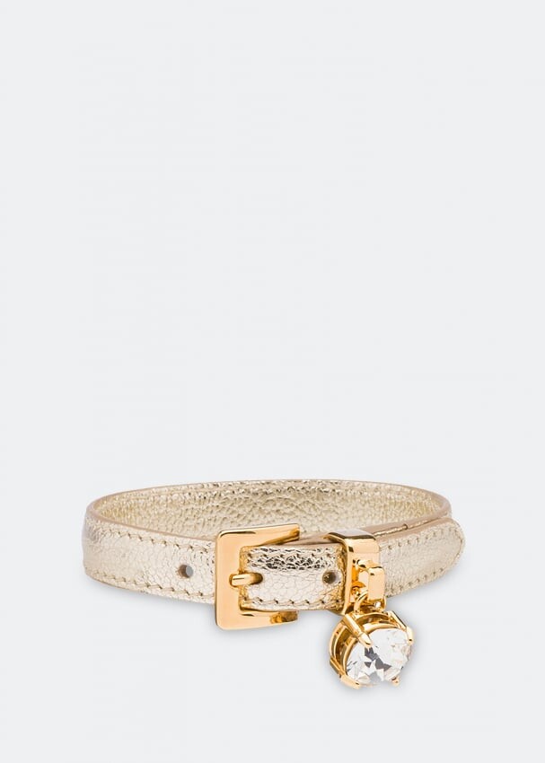

Браслет MIU MIU Madras leather bracelet, золотой