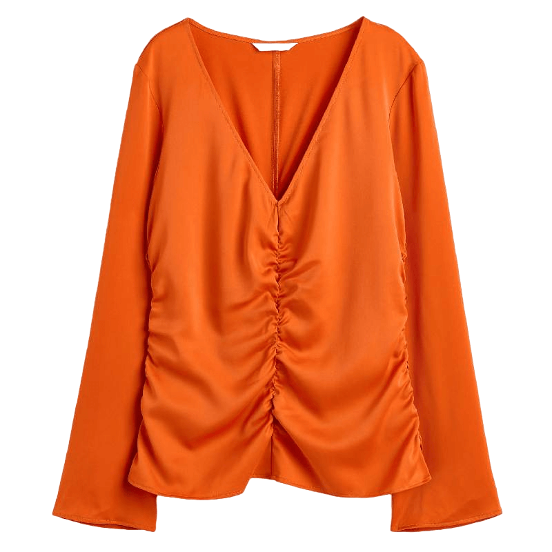 Блузка H&M Gathered, оранжевый