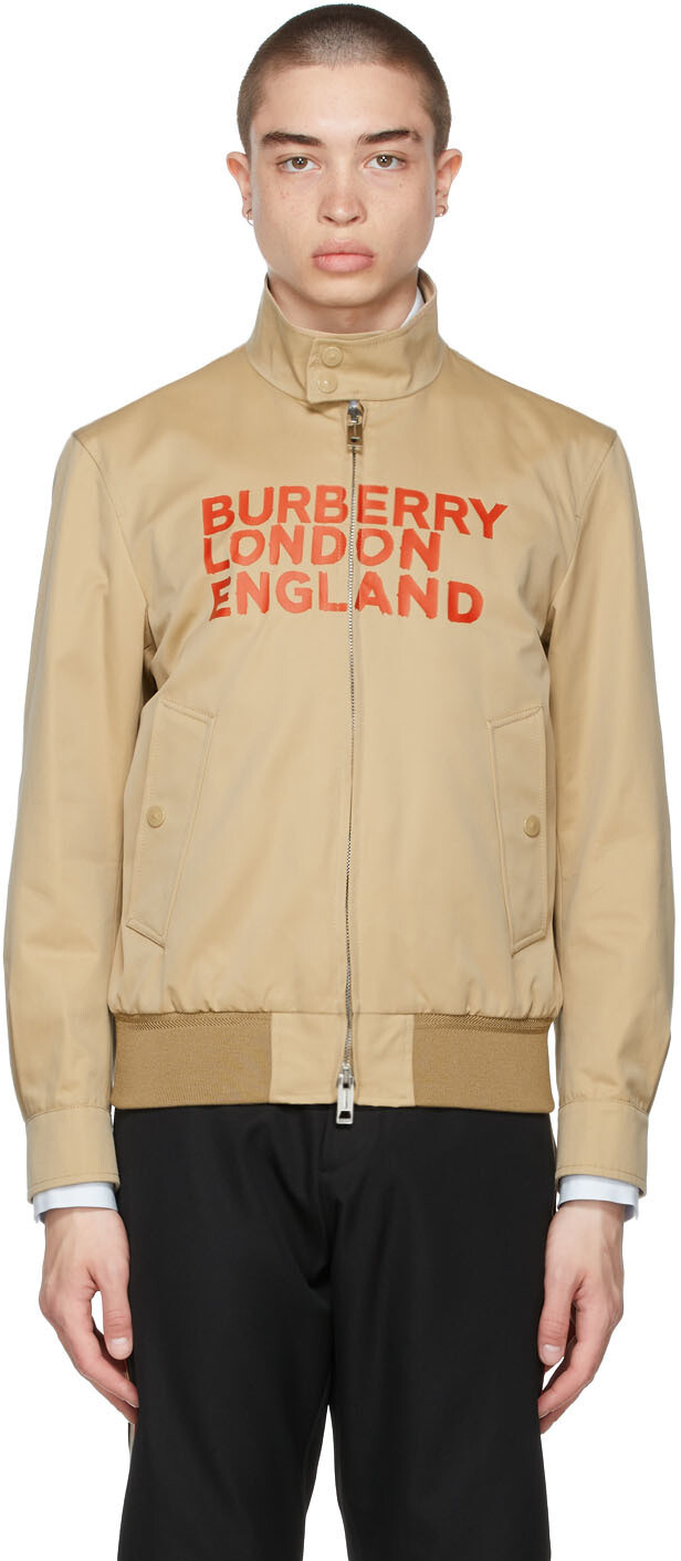 

Бежевая куртка Harrington 'Love' Burberry