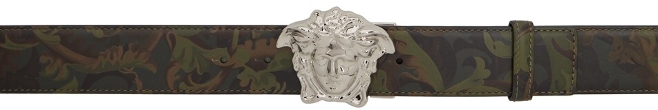 

Двусторонний зеленый ремень Baroccoflage 'La Medusa' Versace