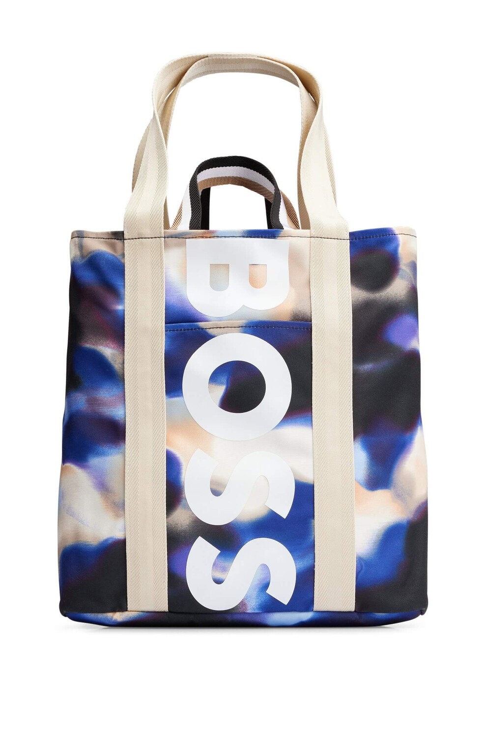 

Сумка-тоут Boss Structured-canvas With Seasonal Print And Logo, синий